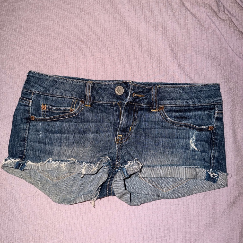 American Eagle Outfitters Distressed Blue Jean Shorts